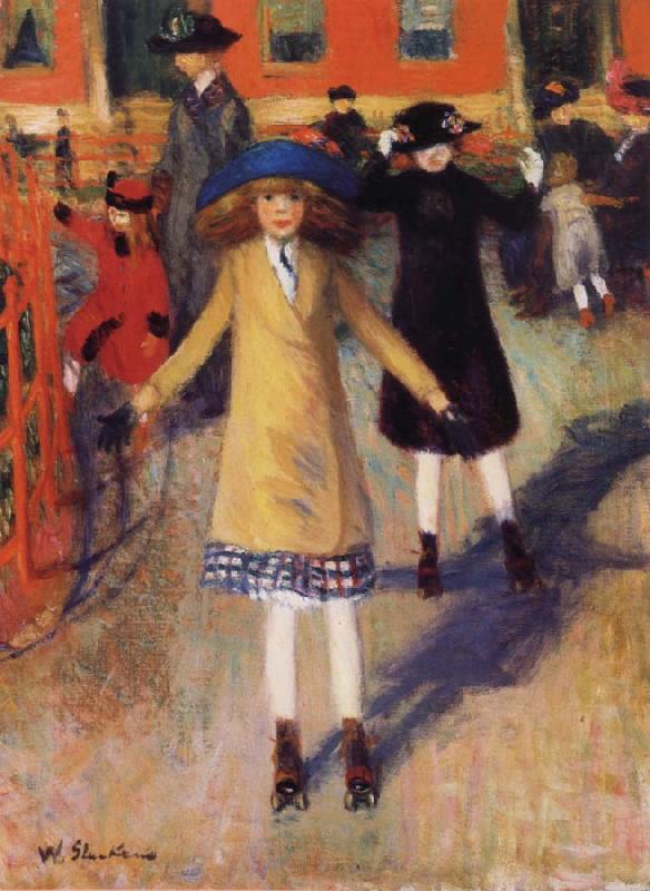 William Glackens Children Roller Skating Germany oil painting art